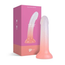 STAR - Dildo em Silicone com Glitter (Laranja)