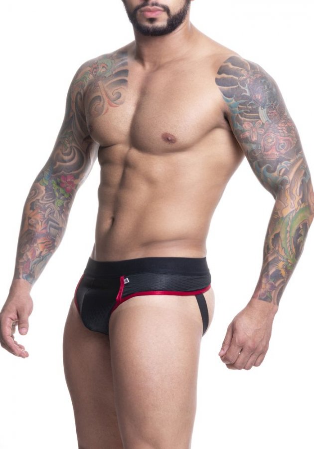 Foto do produto Jockstrap em Cirrê Preto e Vermelho